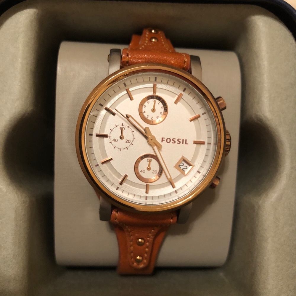Fossil “Boyfriend watch” Genuine leather